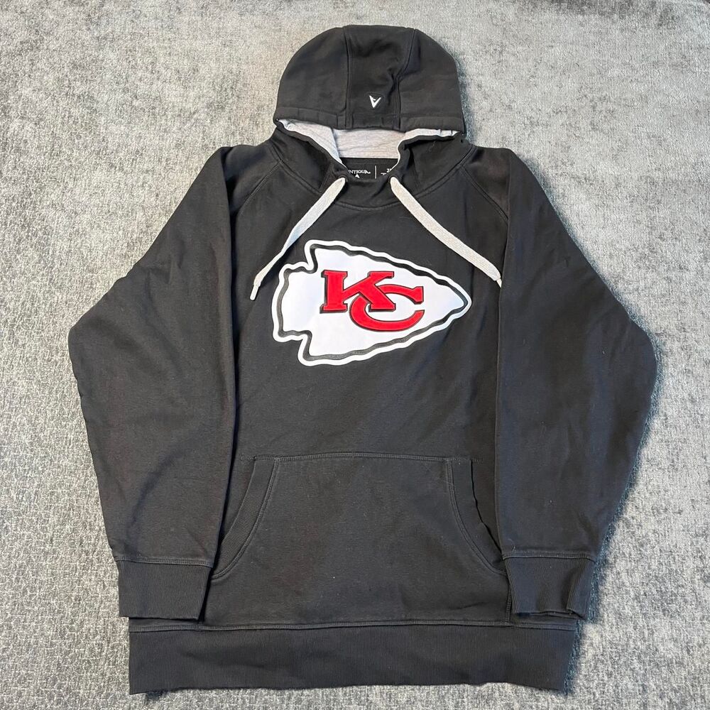 Antigua-apparel Men's Black and Grey Hoodie